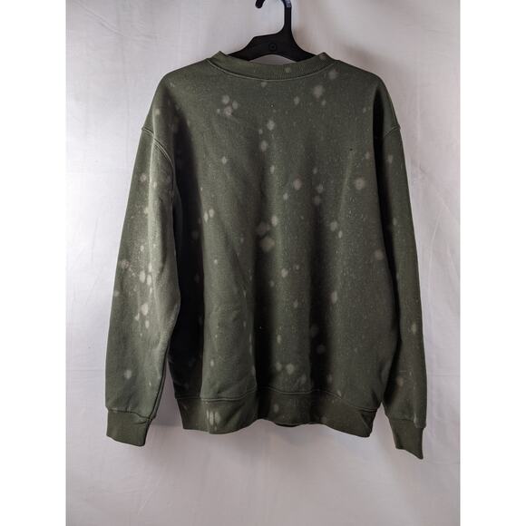 Oversized Sweatshirt Bleach Spots Wild Fable Green Tie-Dye XS Lounge Casual Cozy - Picture 2 of 8